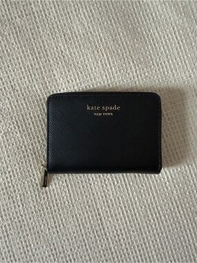 Kate Spade Spencer Saffiano Leather Zip Card Case Black